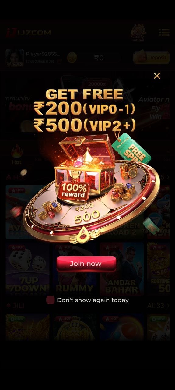 IJ7 Game 200 sign up bonus promotional banner showing instant wallet bonus credit